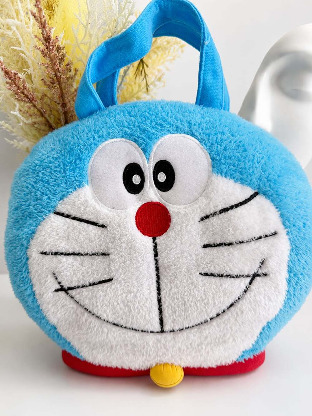 Rare! Doraemon Blue Plush Cartoon Character Handbag Tote Bag